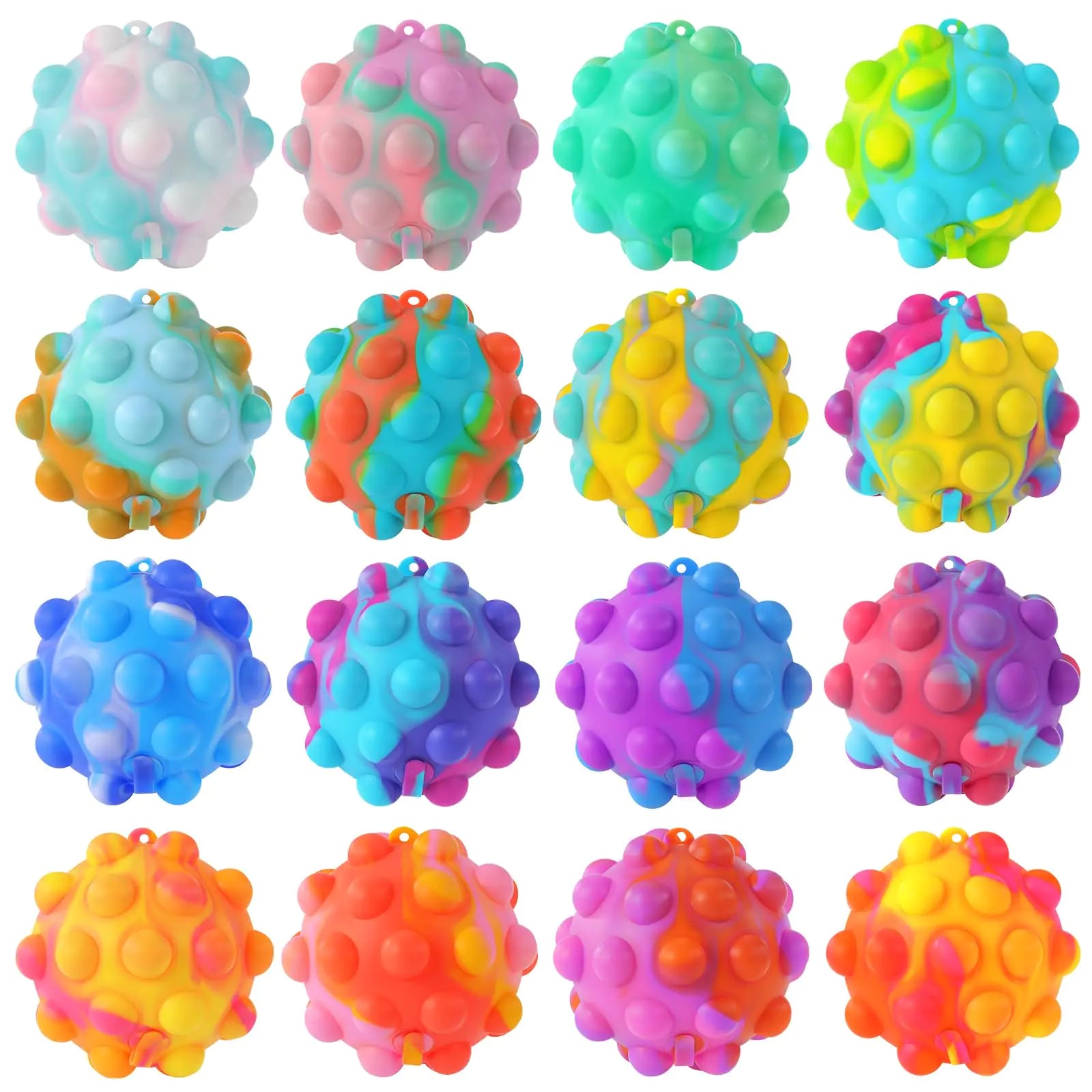 Inflatable Pop Fidget Toys Its Ball Toy 16 PCS 3D Squeeze Toys Stress Balls Bulk Party Favors for Kids Toys It Pop Fidgets Pack Autism Sensory Toys Toddler Toys ADHD Toys Easter Basket Stuffers