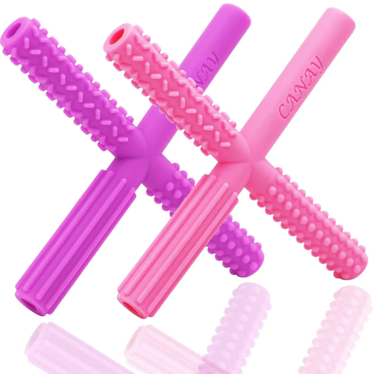 X Hollow Chew Tubes Sensory Chew Toys for Autistic Children(2 Pack) Alt. to Chew Necklaces for Sensory Kids Teething Oral Motor Stimulation ADHD SPD - Teether Toys